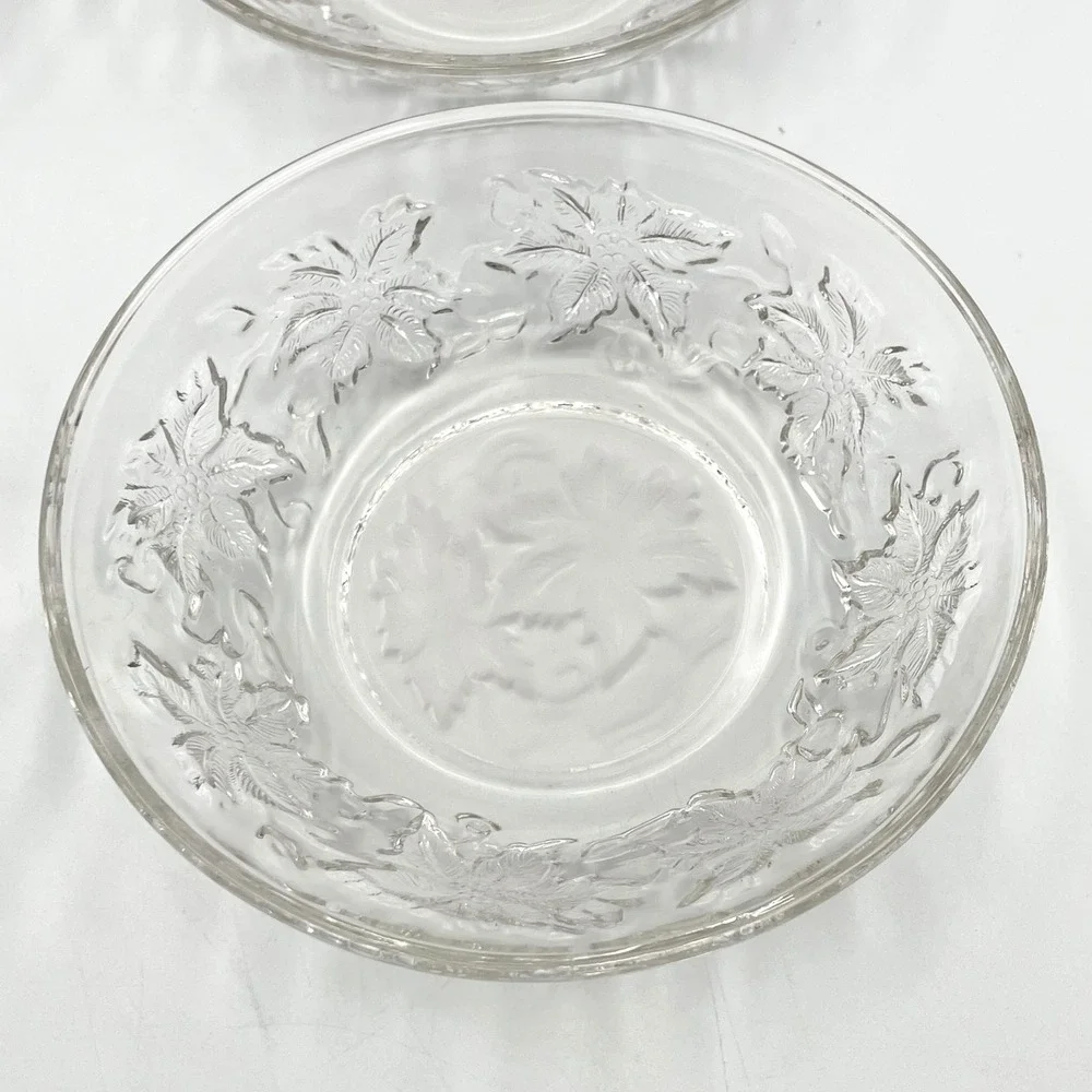 Vintage 1980s Princess House Fantasia Crystal Set Of 4 Dessert Fruit Bowls
